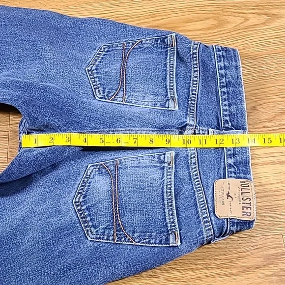 HOLLISTER VINTAGE CLASSIC STRAIGHT MEN'S DISTRESSED DENIM BLUE 30x28 FADE JEAN. - Picture 3 of 8